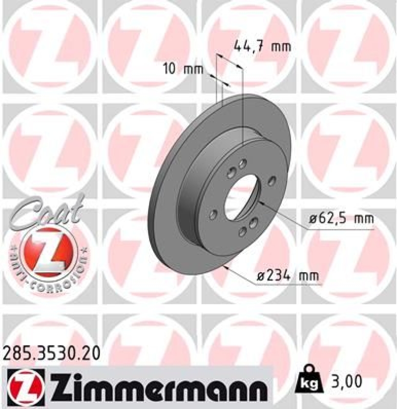 2x ZIMMERMANN Bremsscheibe COAT Z