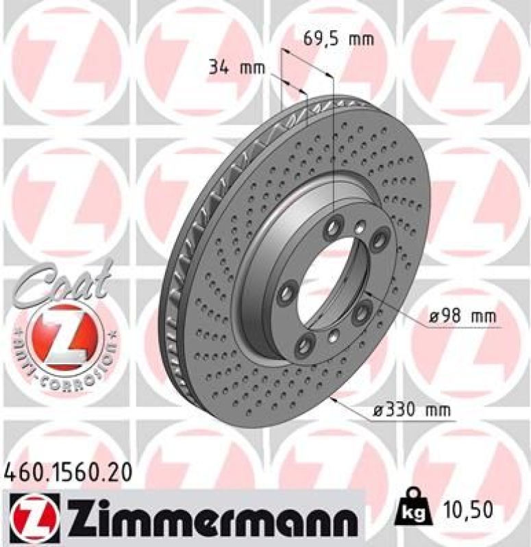 ZIMMERMANN Bremsscheibe COAT Z