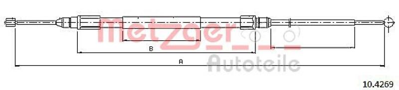 METZGER Cable, parking brake COFLE