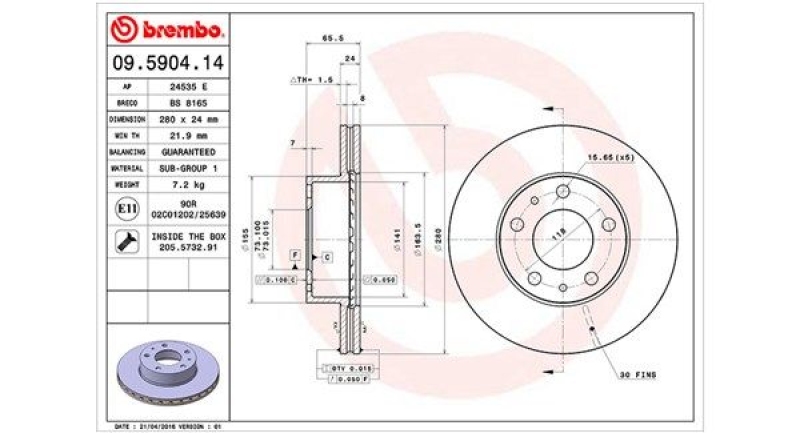 2x MAGNETI MARELLI Brake Disc