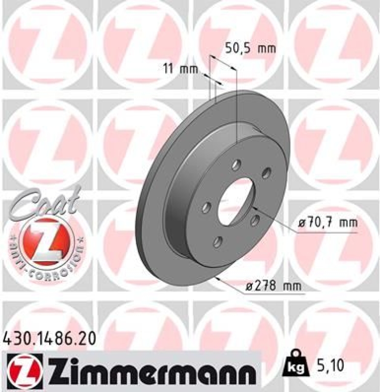 2x ZIMMERMANN Bremsscheiben Ø278mm + Beläge Hinten passend für Opel Sintra (APV)