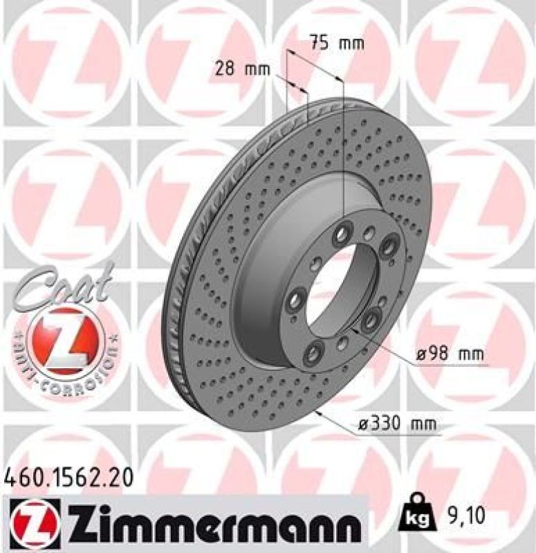 ZIMMERMANN Bremsscheibe COAT Z