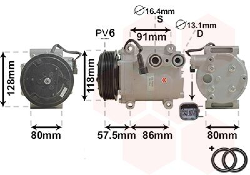 VAN WEZEL Kompressor, Klimaanlage *** IR PLUS ***