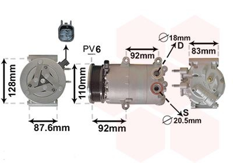 VAN WEZEL Compressor, air conditioning