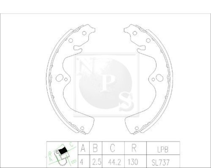 NPS Brake Shoe Set