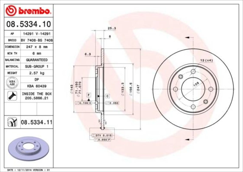 BREMBO BREMSSCHEIBEN + BREMBO BREMSBELÄGE