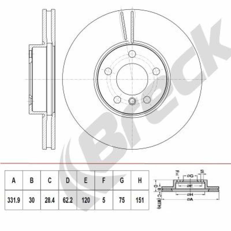 2x BRECK Brake Disc