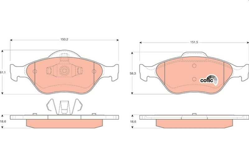 TRW Brake Pad Set, disc brake COTEC