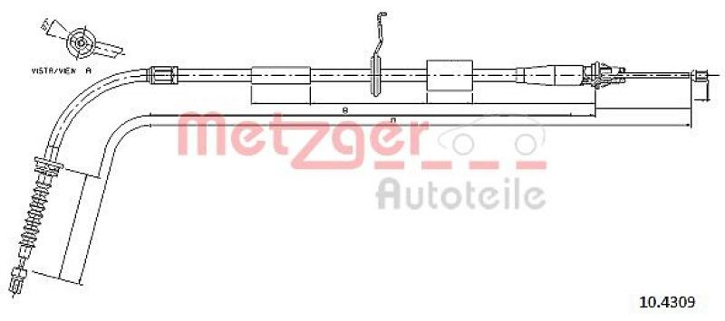 METZGER Cable, parking brake COFLE