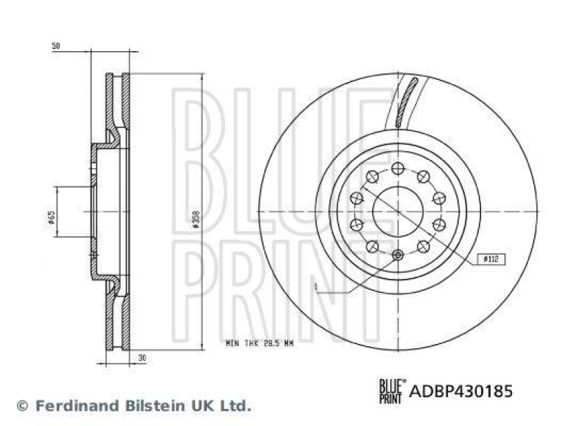 2x BLUE PRINT Bremsscheibe