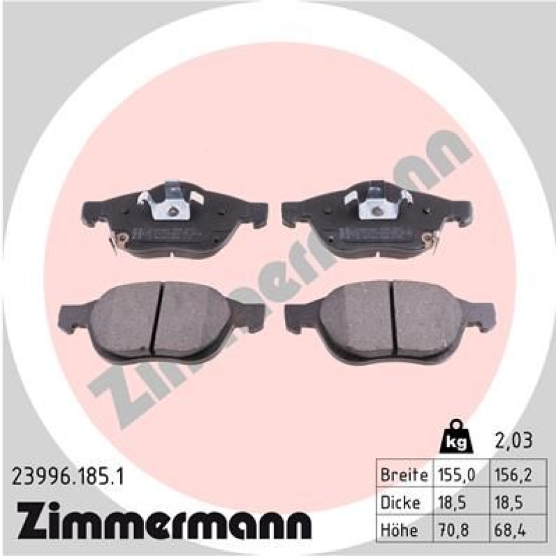 ZIMMERMANN Brake Pad Set, disc brake