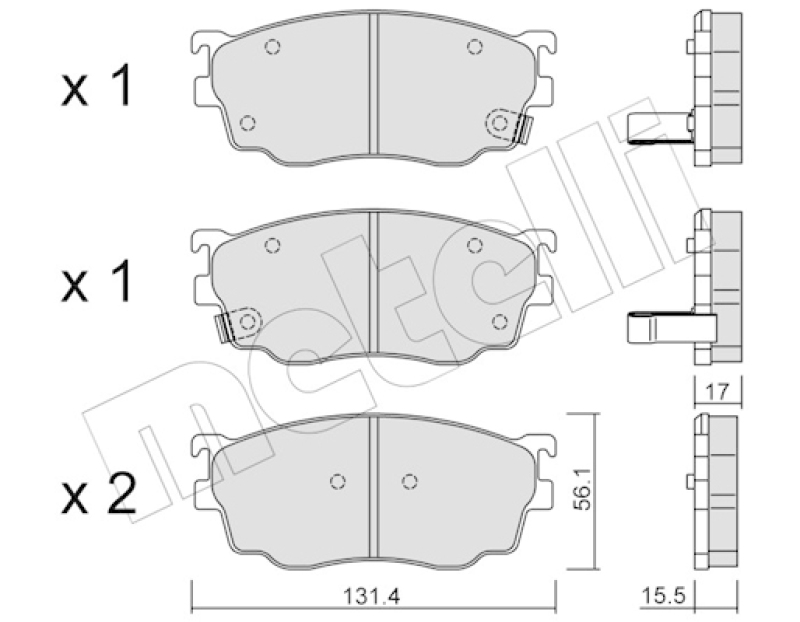 METELLI Brake Pad Set, disc brake