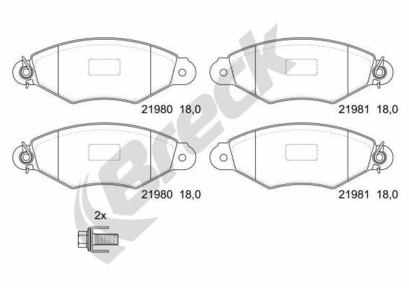 BRECK Brake Pad Set, disc brake