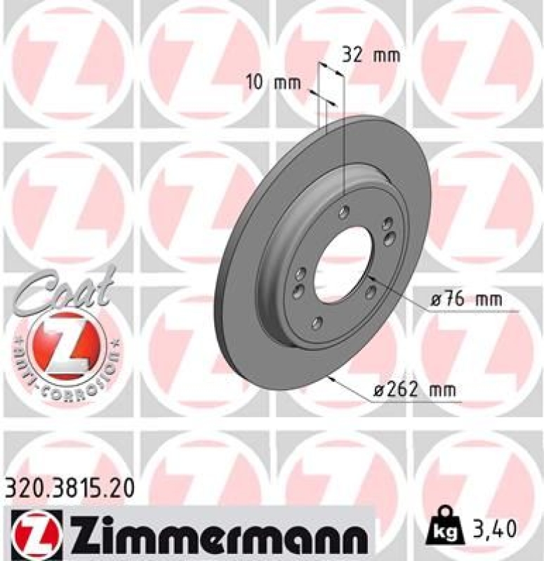 2x ZIMMERMANN Brake Disc COAT Z