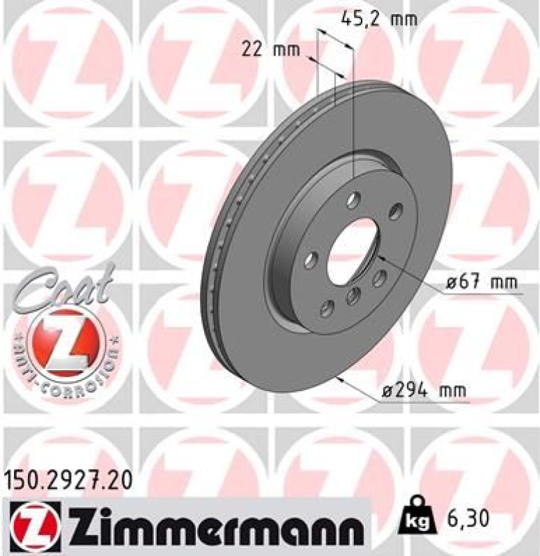 Zimmermann Bremsscheiben Ø294mm + Beläge vorne passend für u.a BMW 2 Active F45