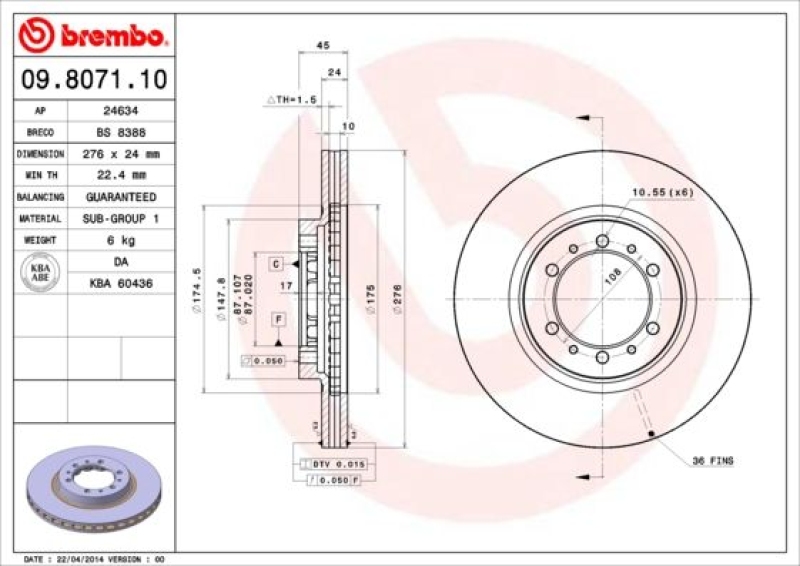 2x BREMBO Brake Disc PRIME LINE