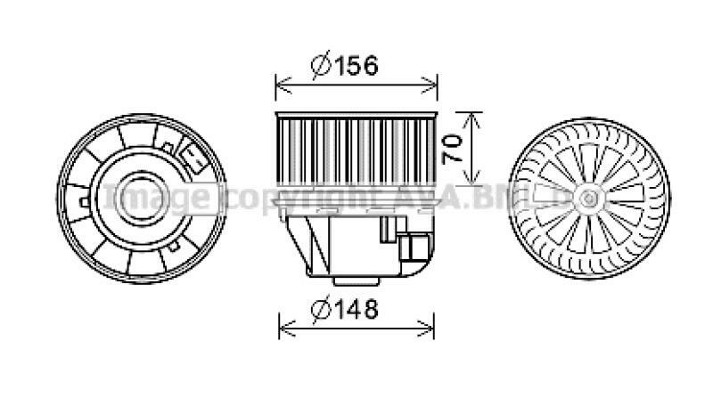 AVA QUALITY COOLING Electric Motor, interior blower