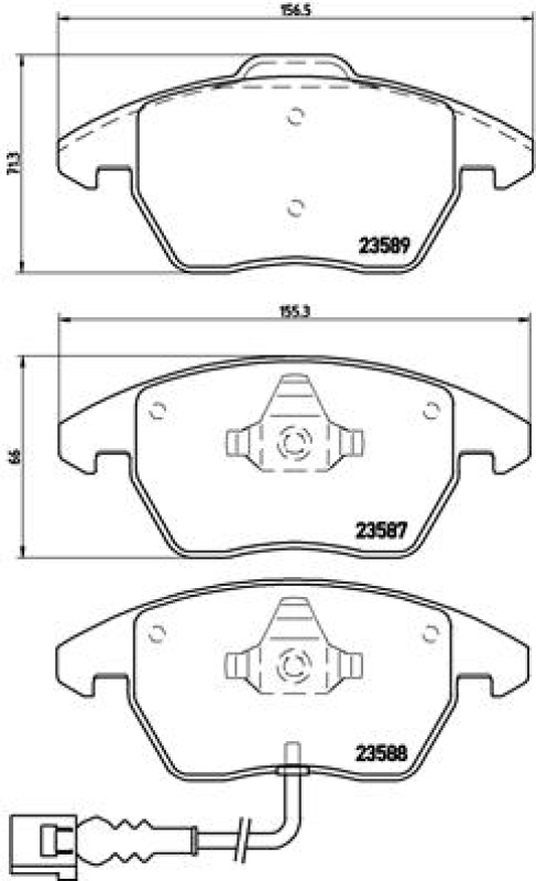 BREMBO Brake Pad Set, disc brake