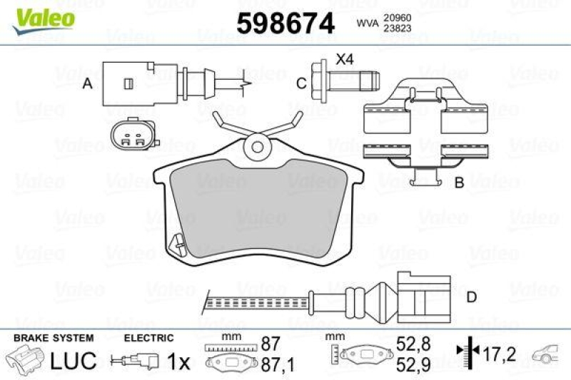 VALEO Brake Pad Set, disc brake