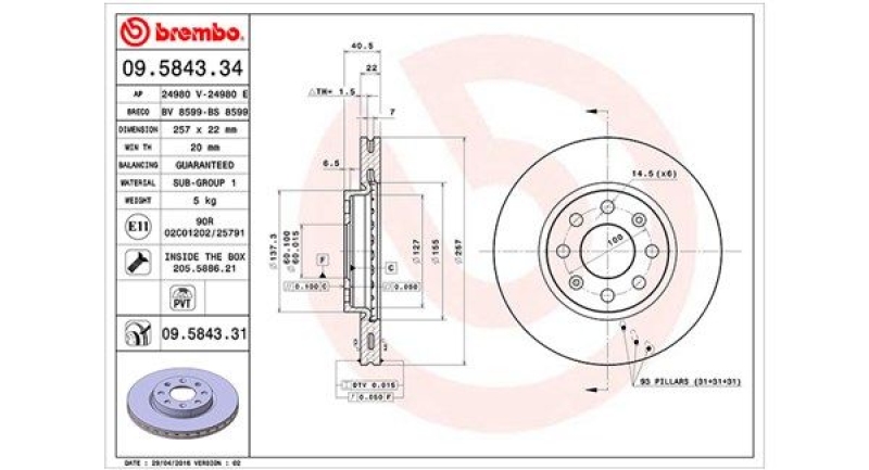 2x MAGNETI MARELLI Bremsscheibe