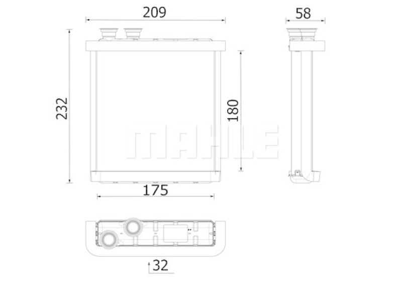 MAHLE Heat Exchanger, interior heating BEHR *** PREMIUM LINE ***