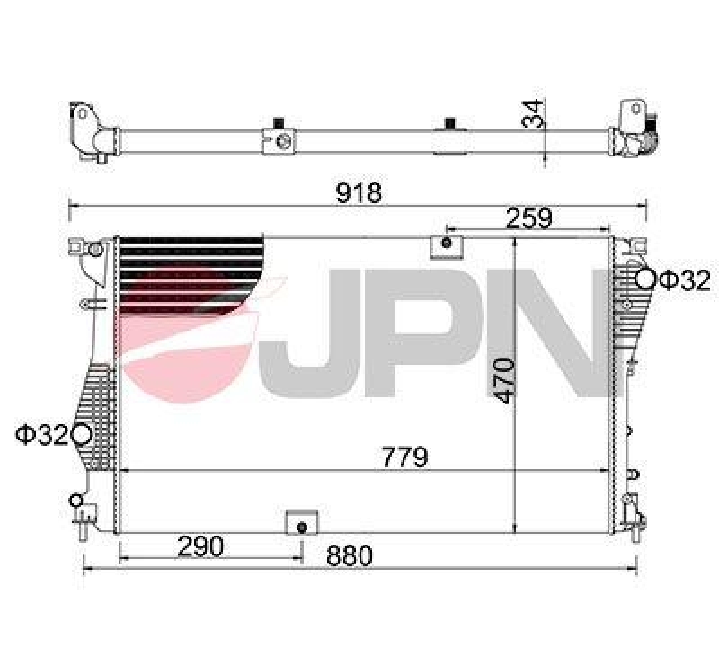 JPN Kühler, Motorkühlung