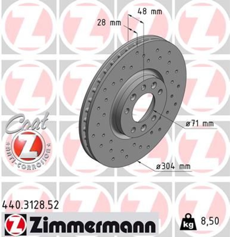 4x ZIMMERMANN Bremsscheiben + Beläge Vorne + Hinten passend für Peugeot 308 SW 2