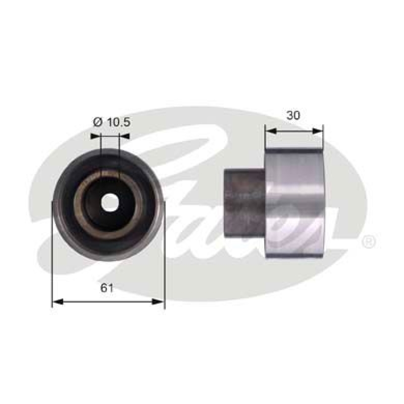 GATES Deflection/Guide Pulley, timing belt PowerGrip&reg;