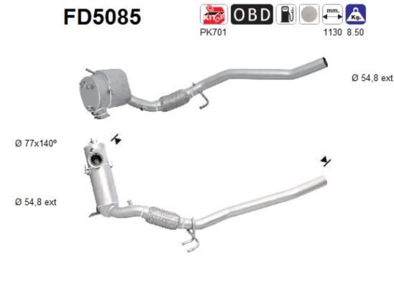 AS Soot/Particulate Filter, exhaust system