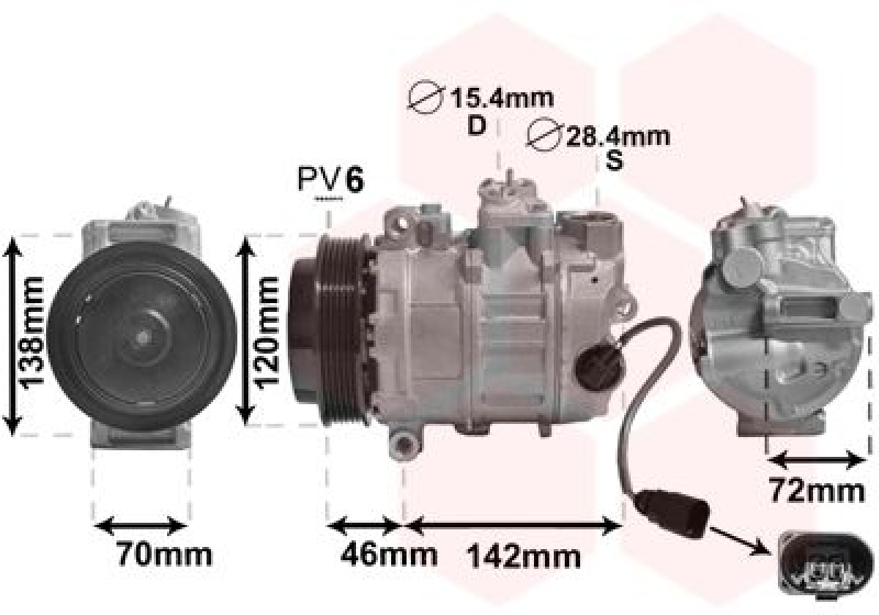 VAN WEZEL Compressor, air conditioning