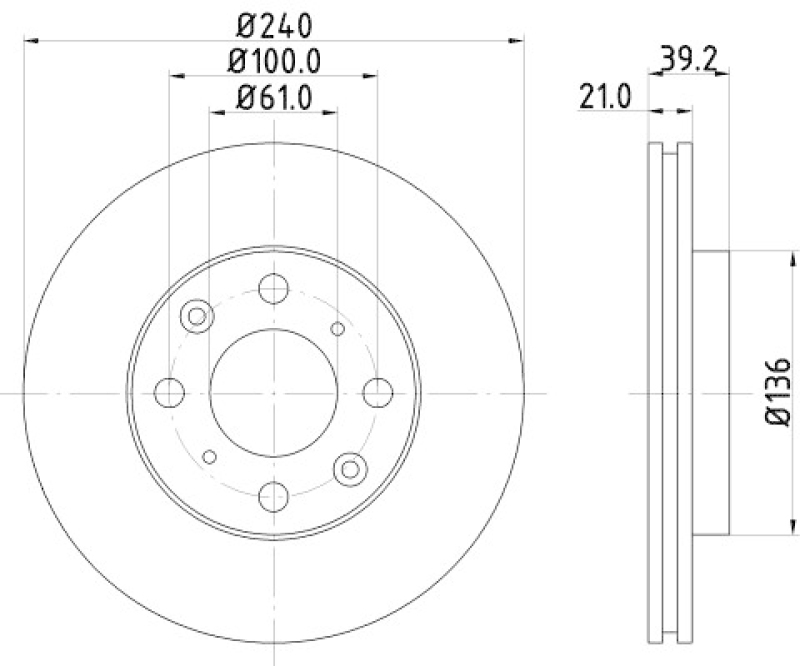 2x MINTEX Brake Disc