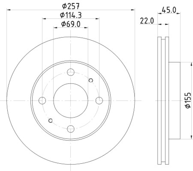 2x HELLA Brake Disc