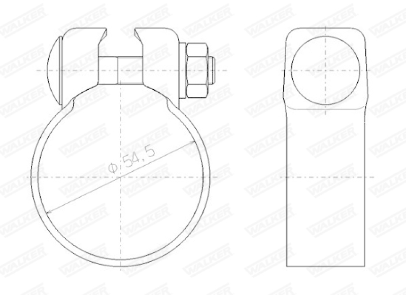 WALKER Clamp, exhaust system