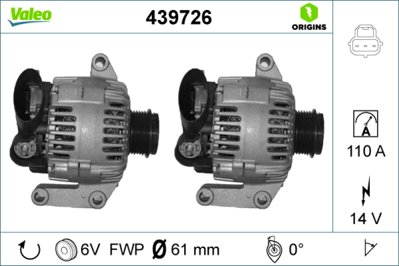 VALEO Generator VALEO ORIGINS NEW OE TECHNOLOGIE