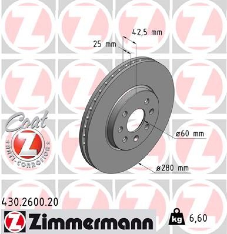 2x ZIMMERMANN Bremsscheibe COAT Z