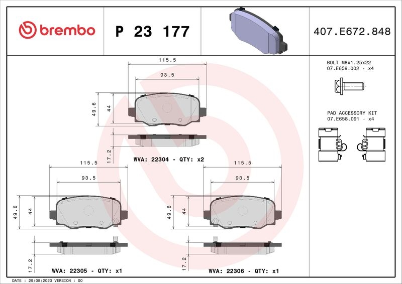 BREMBO Brake Pad Set, disc brake PRIME LINE