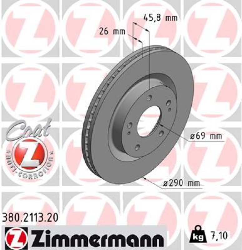 2x ZIMMERMANN Bremsscheibe COAT Z