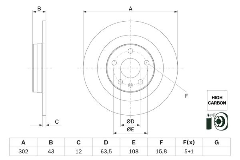 2x BOSCH Brake Disc