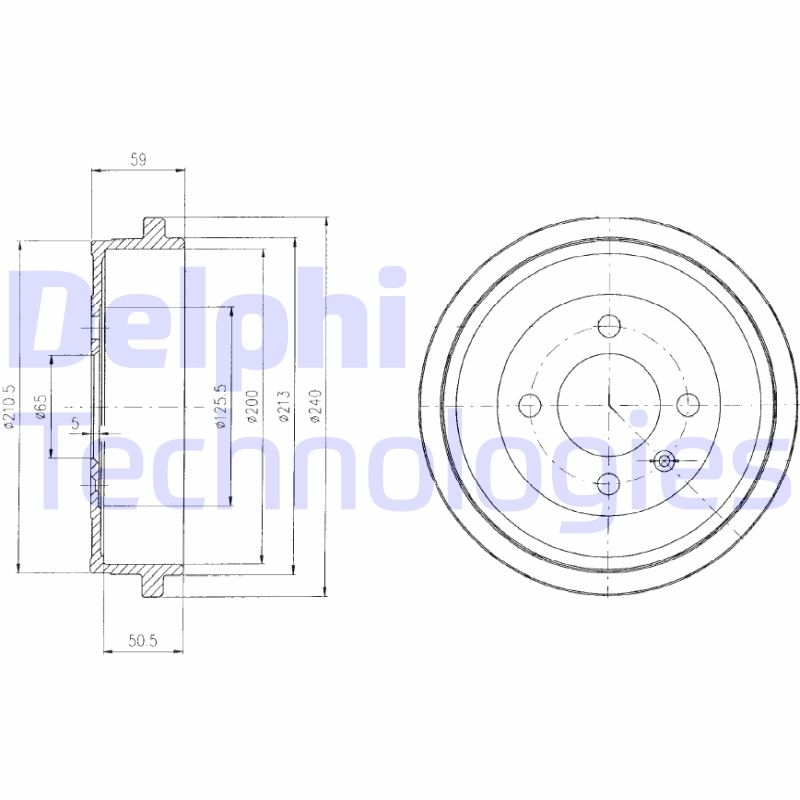 2x DELPHI Bremstrommel