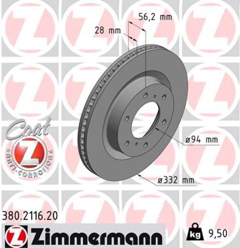 2x ZIMMERMANN Bremsscheibe COAT Z