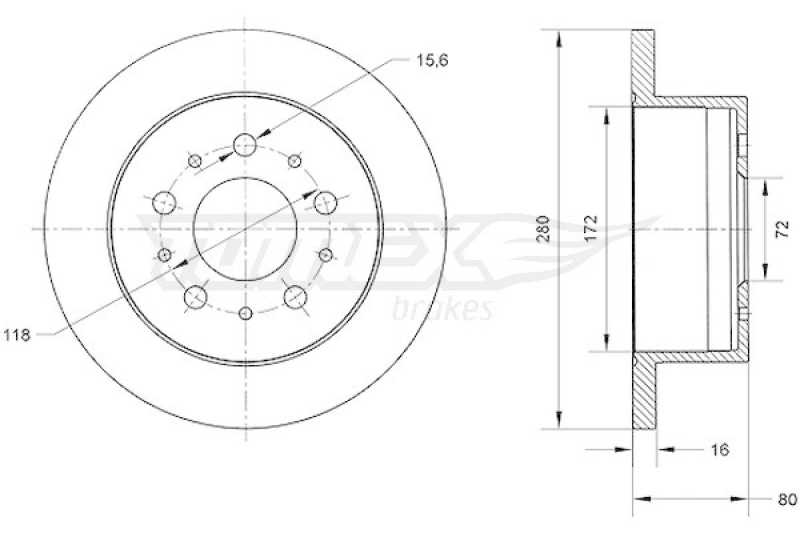 2x TOMEX Brakes Brake Disc