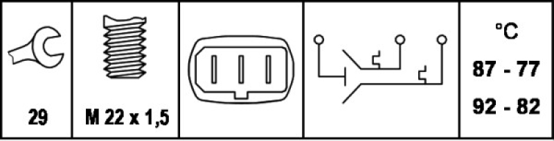 HELLA Temperaturschalter, Kühlerlüfter