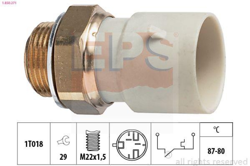 EPS Temperaturschalter, Kühlerlüfter Made in Italy - OE Equivalent