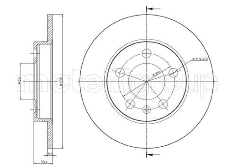 2x METELLI Brake Disc