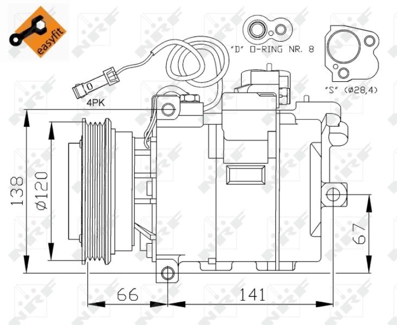 NRF Compressor, air conditioning EASY FIT