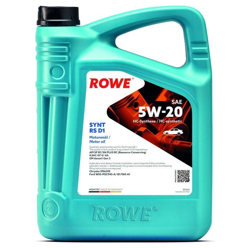 ROWE Motoröl 5L Liter HIGHTEC SYNT RS D1 SAE 5W-20