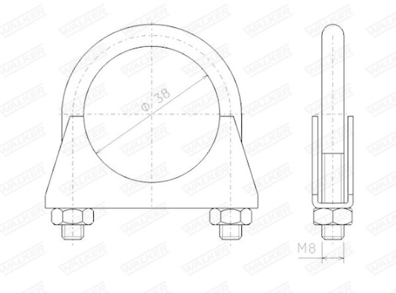 WALKER Clamp, exhaust system