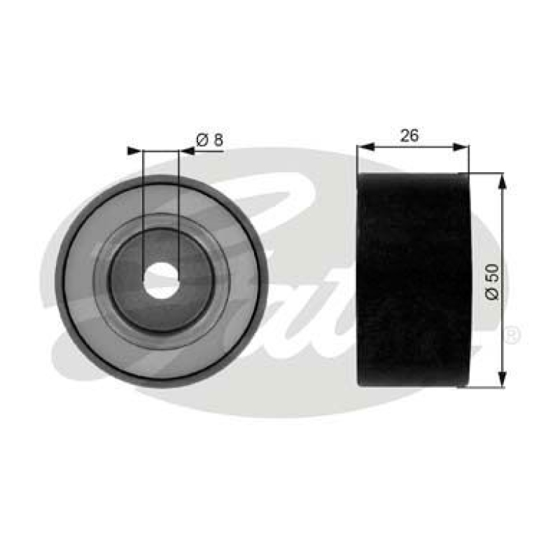 GATES Deflection/Guide Pulley, V-ribbed belt DriveAlign®