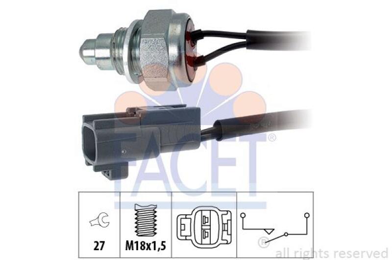 FACET Schalter, Rückfahrleuchte Made in Italy - OE Equivalent