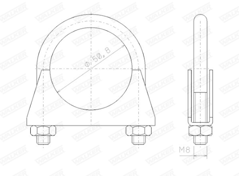 WALKER Clamp, exhaust system